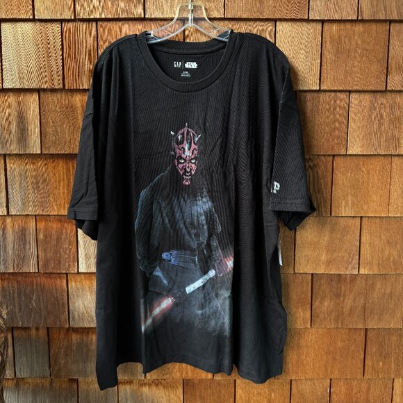 NWT GAP Star Wars Darth Maul Black Short Sleeve Cotton T-Shirt in Unisex 3X - Picture 2 of 9
